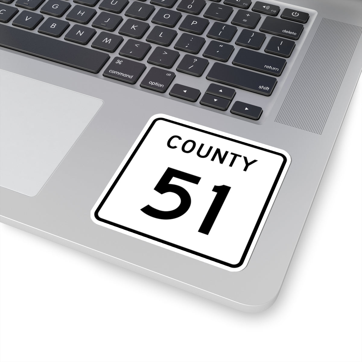County 51 square (Minnesota) (Road Sign) STICKER Vinyl Kiss-Cut Decal