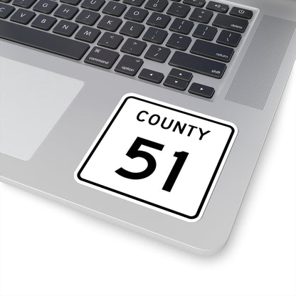 County 51 square (Minnesota) (Road Sign) STICKER Vinyl Kiss-Cut Decal