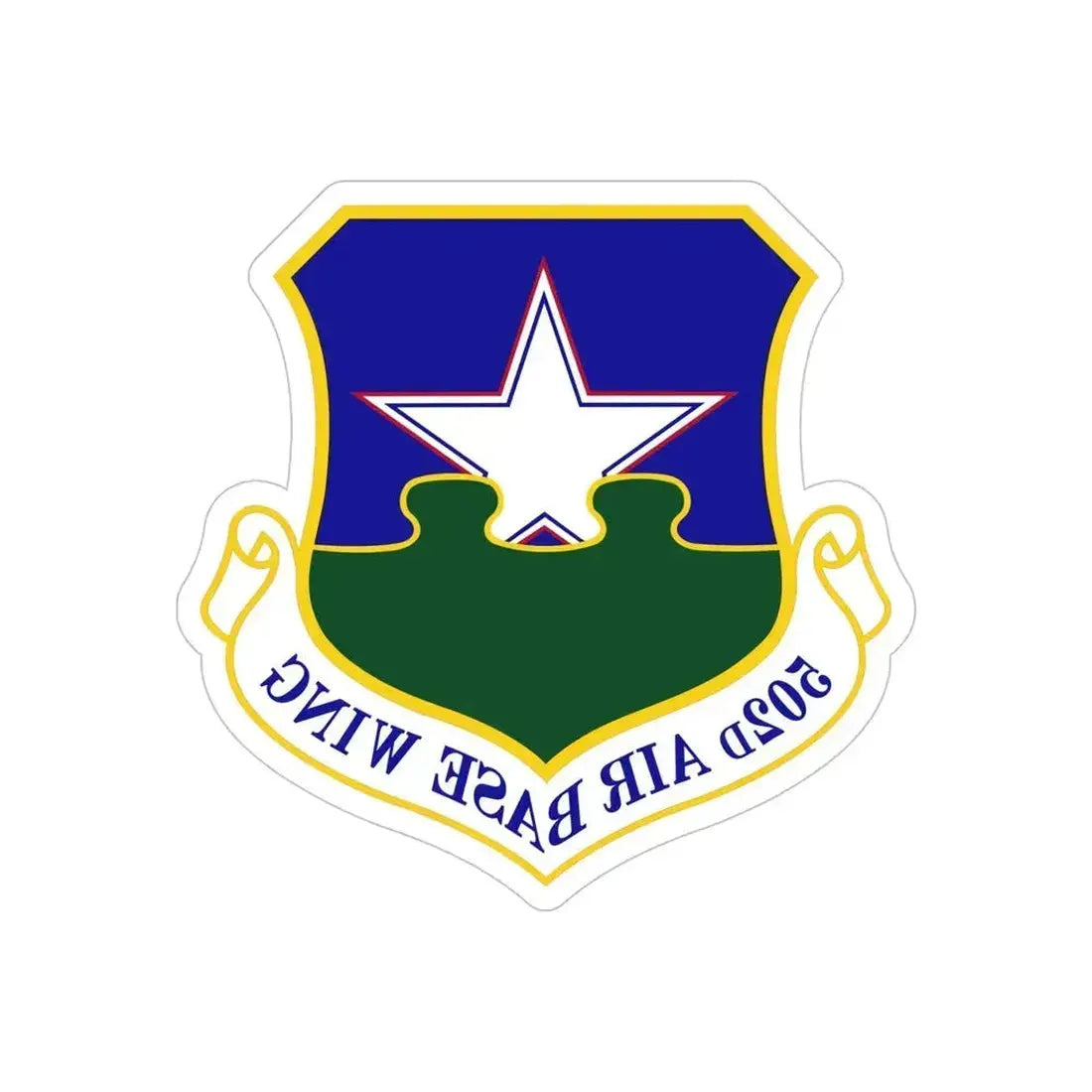 502d Air Base Wing (U.S. Air Force) REVERSE PRINT Transparent Die-Cut STICKER 5 Inch Die-Cut Transparent - The Sticker Space