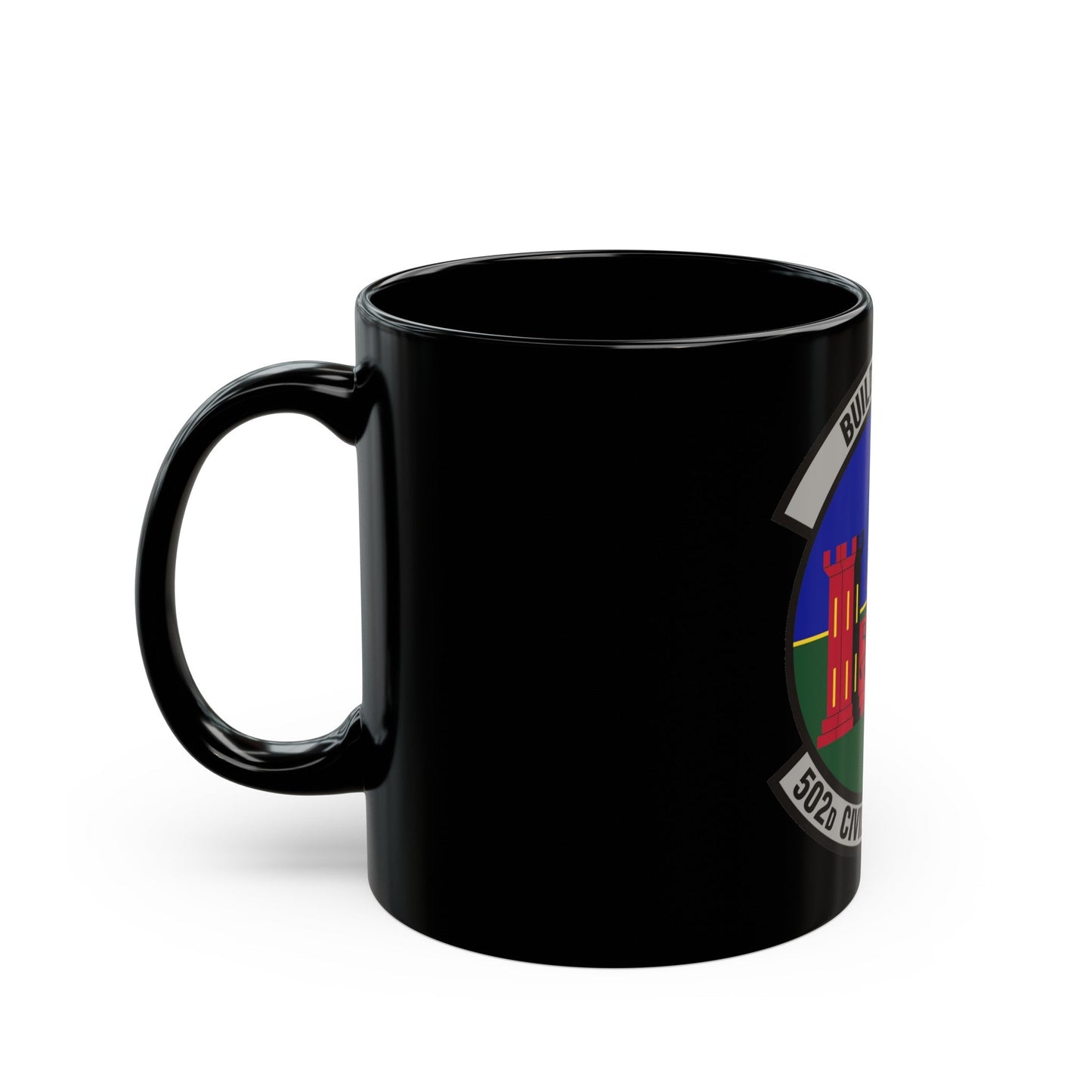 502d Civil Engineer Squadron (U.S. Air Force) Black Coffee Mug-The Sticker Space