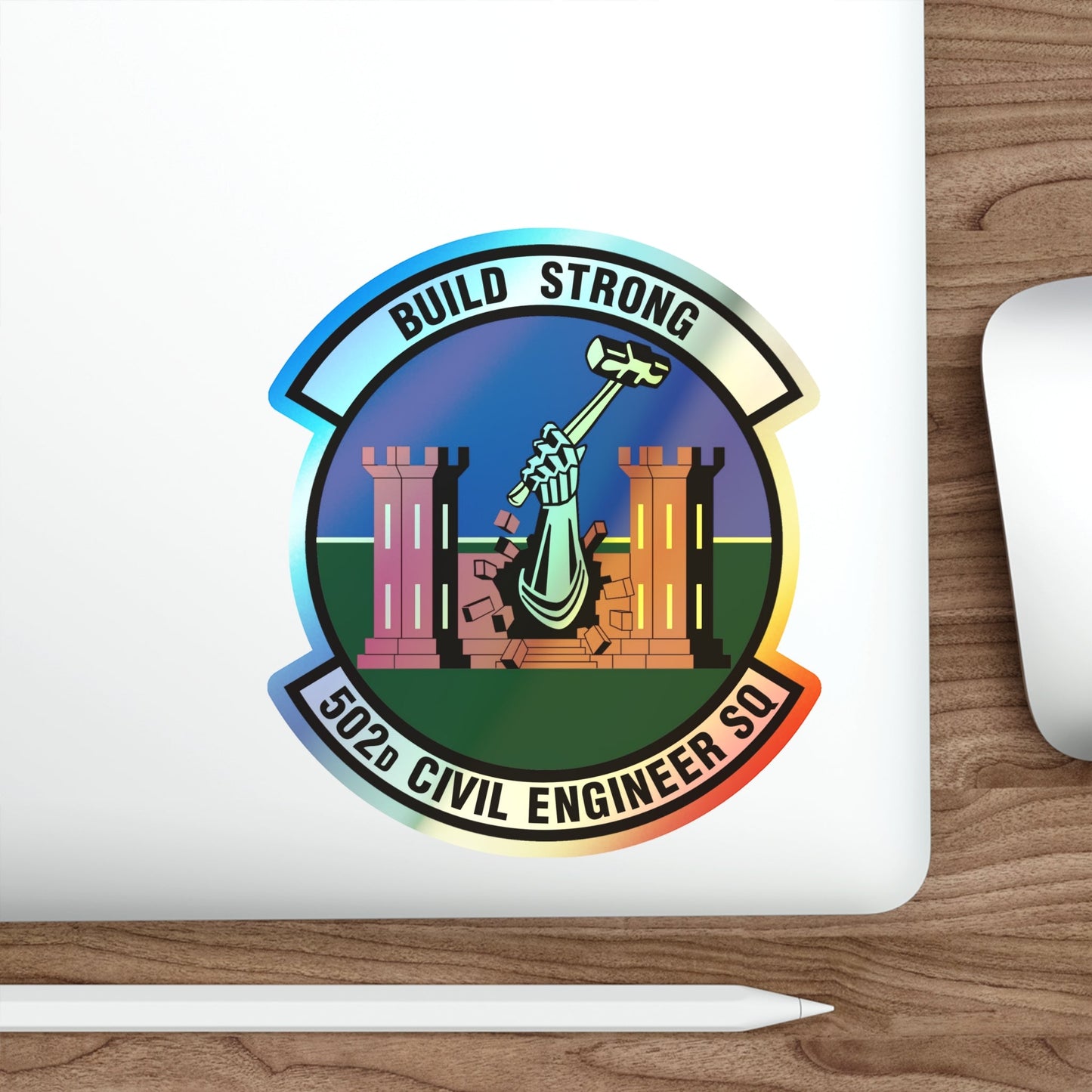 502d Civil Engineer Squadron (U.S. Air Force) Holographic STICKER Die-Cut Vinyl Decal-The Sticker Space