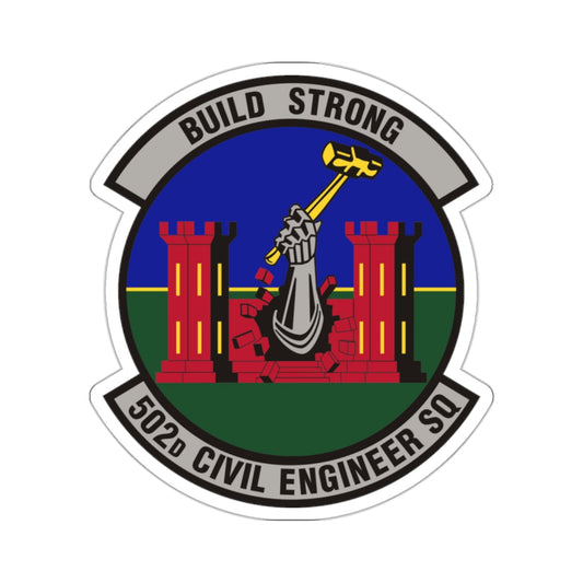 502d Civil Engineer Squadron (U.S. Air Force) STICKER Vinyl Die-Cut Decal-White-The Sticker Space