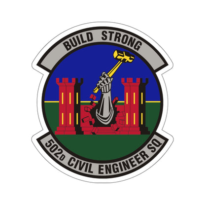 502d Civil Engineer Squadron (U.S. Air Force) STICKER Vinyl Die-Cut Decal-White-The Sticker Space