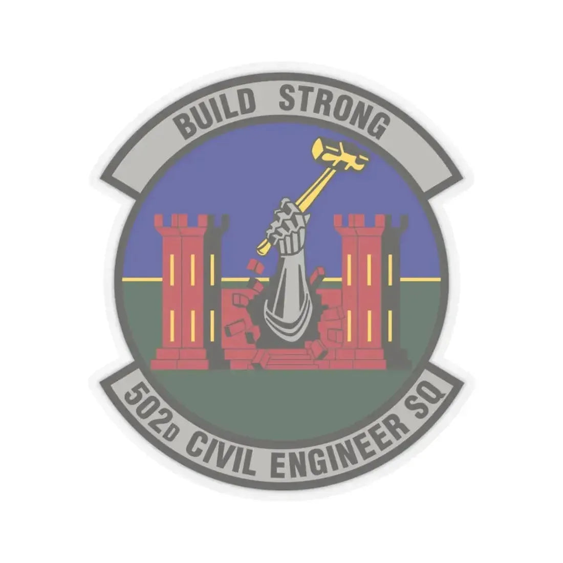 502d Civil Engineer Squadron (U.S. Air Force) STICKER Vinyl Kiss-Cut Decal 3 Inch Transparent - The Sticker Space