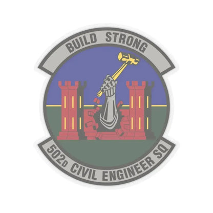 502d Civil Engineer Squadron (U.S. Air Force) STICKER Vinyl Kiss-Cut Decal 3 Inch Transparent - The Sticker Space