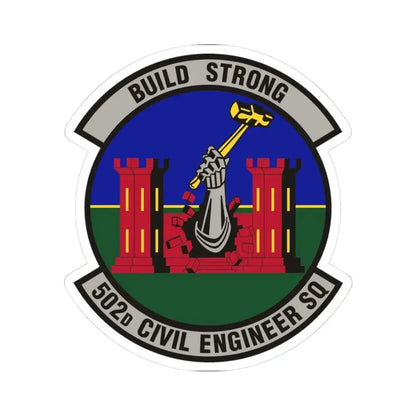 502d Civil Engineer Squadron (U.S. Air Force) STICKER Vinyl Kiss-Cut Decal 3 Inch White - The Sticker Space