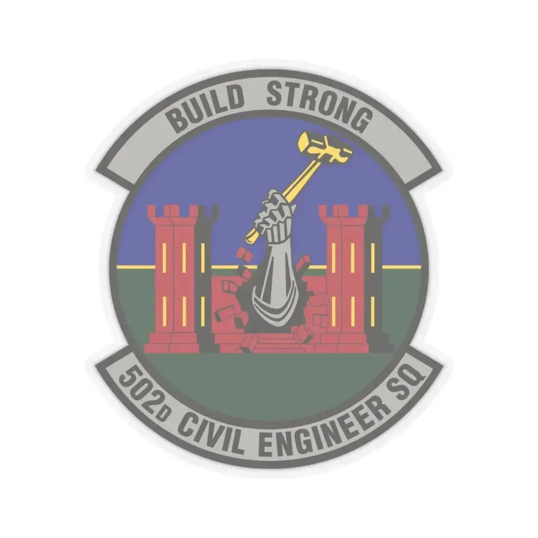 502d Civil Engineer Squadron (U.S. Air Force) STICKER Vinyl Kiss-Cut Decal 4 Inch Transparent - The Sticker Space
