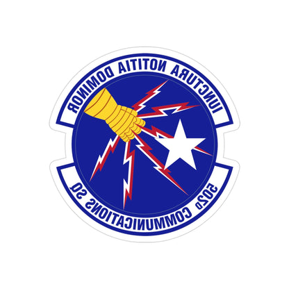 502d Communications Squadron (U.S. Air Force) REVERSE PRINT Transparent STICKER-3" × 3"-The Sticker Space