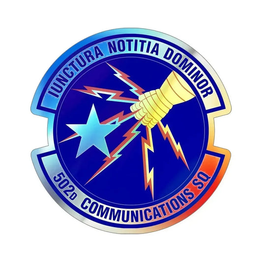 502d Communications Squadron (U.S. Air Force) Holographic STICKER Die-Cut Vinyl Decal 6 Inch Holographic - The Sticker Space