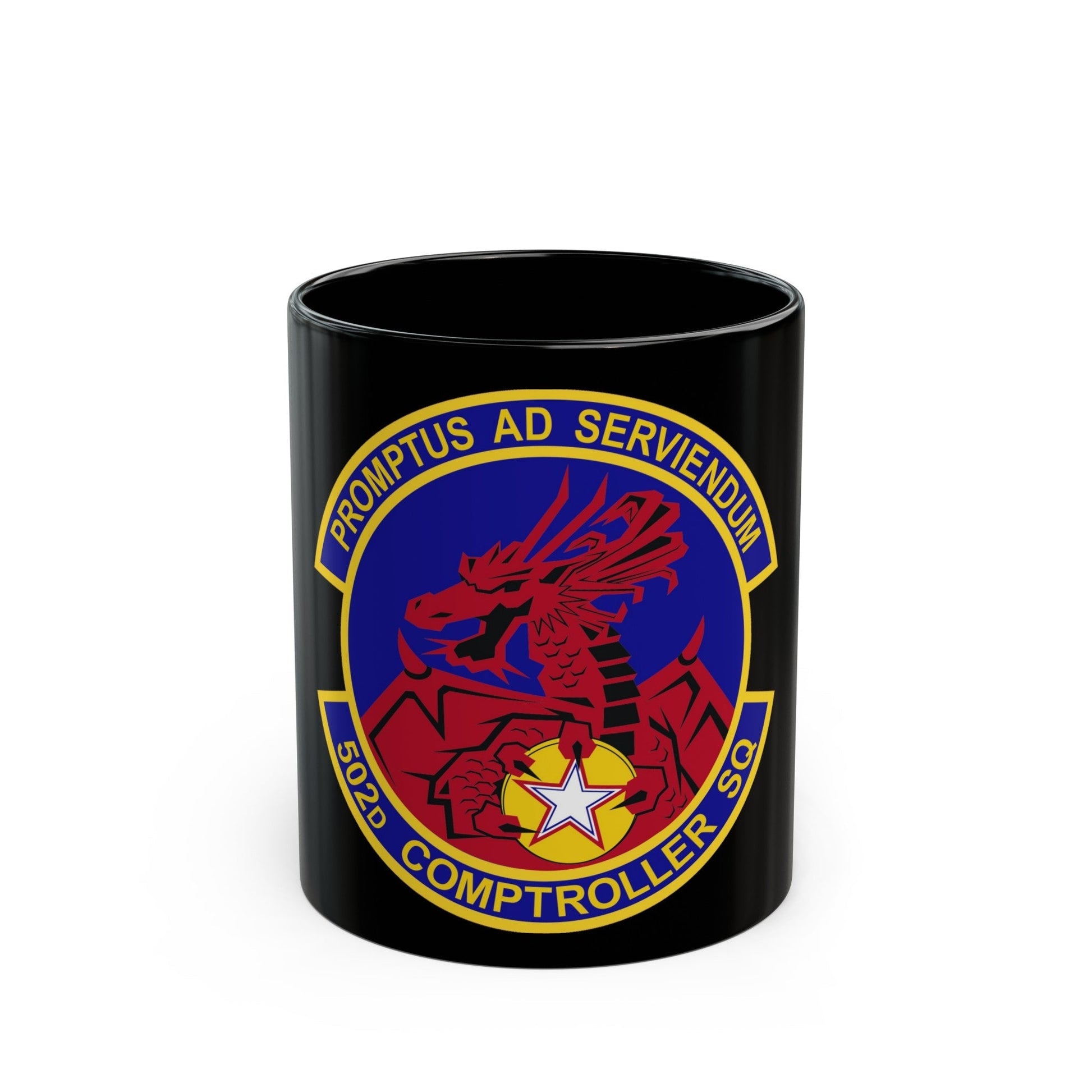 502d Comptroller Squadron (U.S. Air Force) Black Coffee Mug-11oz-The Sticker Space