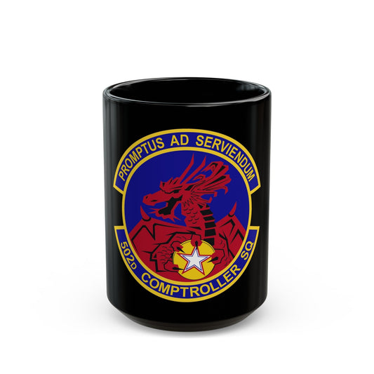 502d Comptroller Squadron (U.S. Air Force) Black Coffee Mug-15oz-The Sticker Space