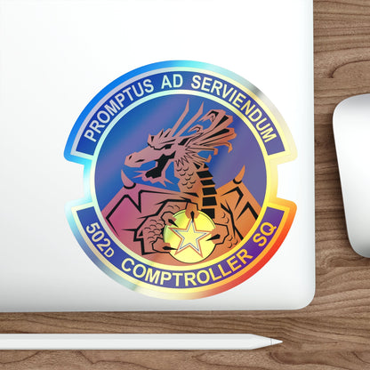 502d Comptroller Squadron (U.S. Air Force) Holographic STICKER Die-Cut Vinyl Decal-The Sticker Space