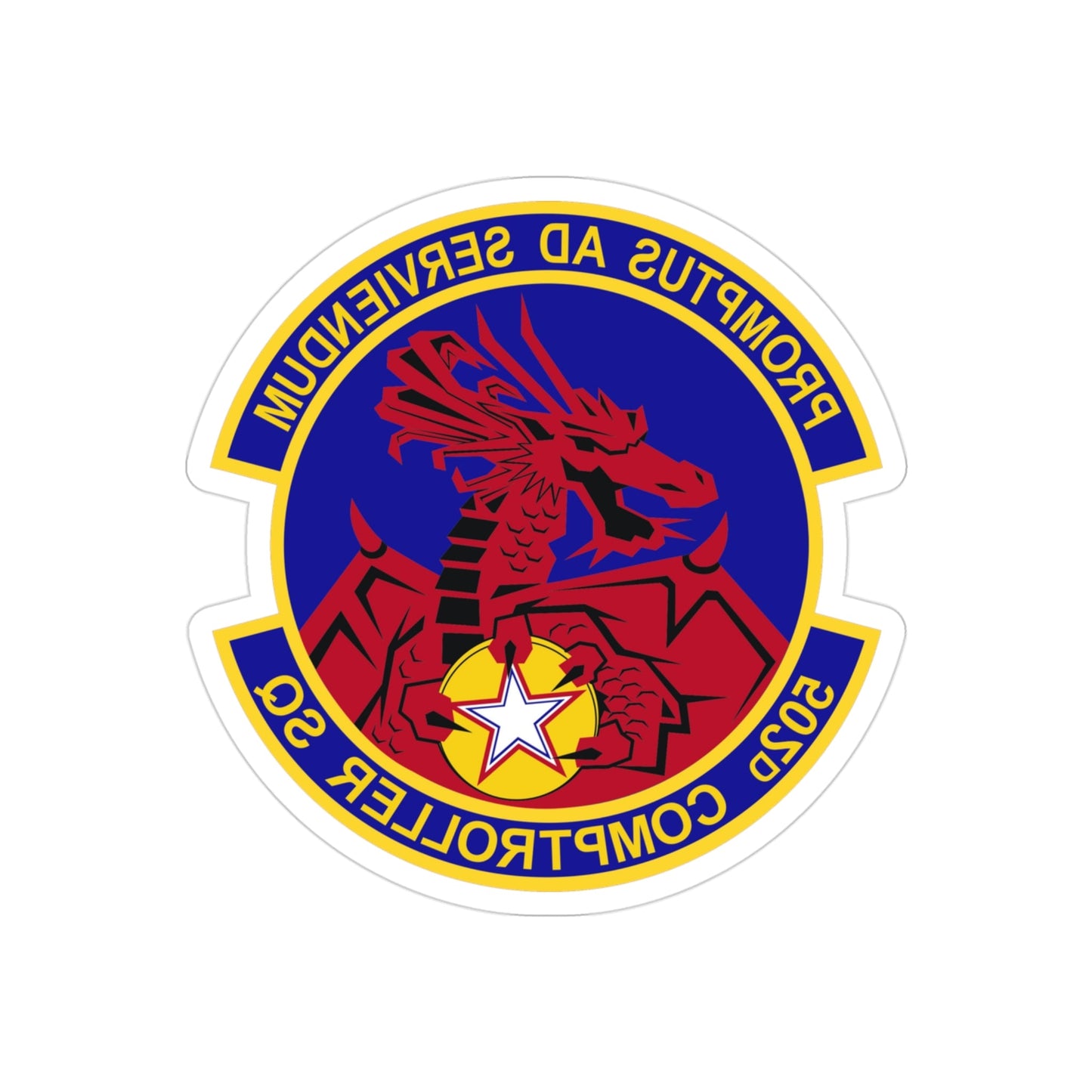 502d Comptroller Squadron (U.S. Air Force) REVERSE PRINT Transparent STICKER-3" × 3"-The Sticker Space