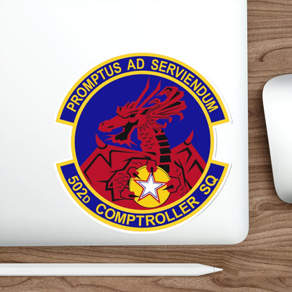 502d Comptroller Squadron (U.S. Air Force) STICKER Vinyl Die-Cut Decal-The Sticker Space