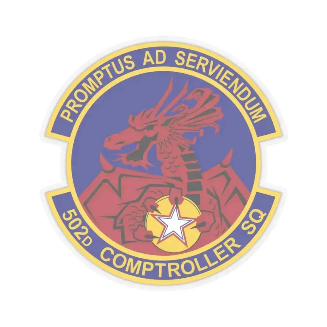 502d Comptroller Squadron (U.S. Air Force) STICKER Vinyl Kiss-Cut Decal 3 Inch Transparent - The Sticker Space
