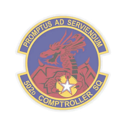502d Comptroller Squadron (U.S. Air Force) STICKER Vinyl Kiss-Cut Decal 4 Inch Transparent - The Sticker Space