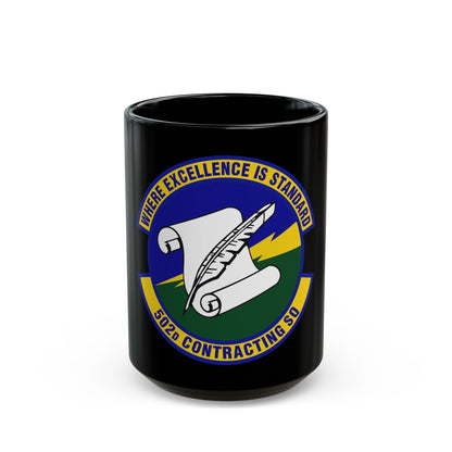 502d Contracting Squadron (U.S. Air Force) Black Coffee Mug-15oz-The Sticker Space