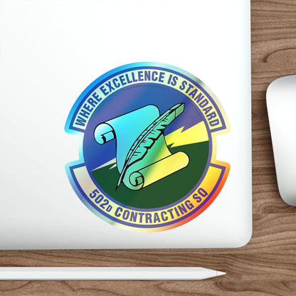 502d Contracting Squadron (U.S. Air Force) Holographic STICKER Die-Cut Vinyl Decal-The Sticker Space