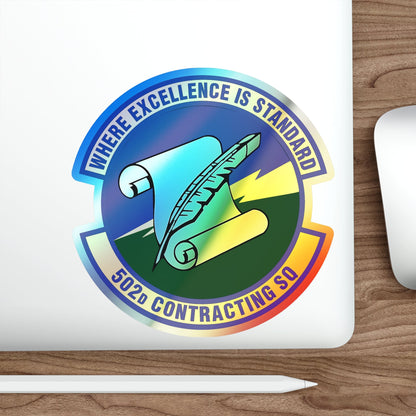 502d Contracting Squadron (U.S. Air Force) Holographic STICKER Die-Cut Vinyl Decal-The Sticker Space