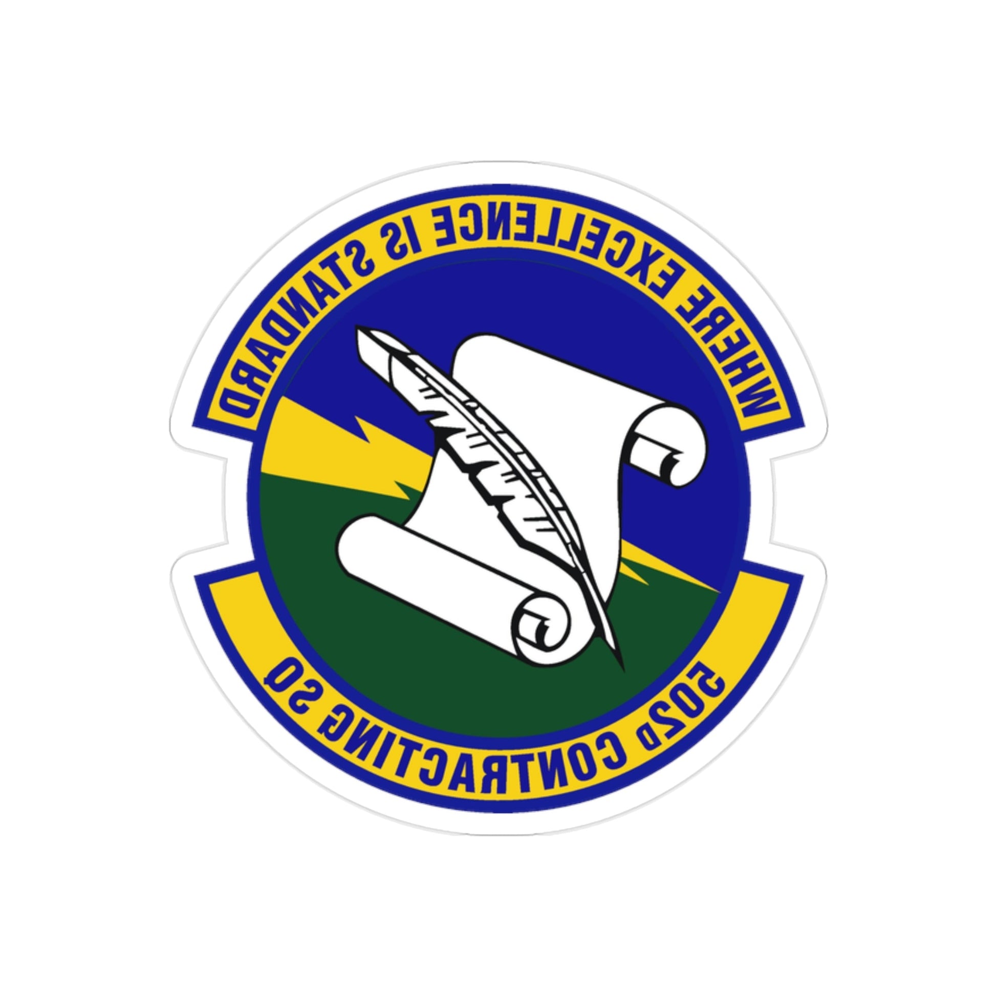 502d Contracting Squadron (U.S. Air Force) REVERSE PRINT Transparent STICKER-2" × 2"-The Sticker Space