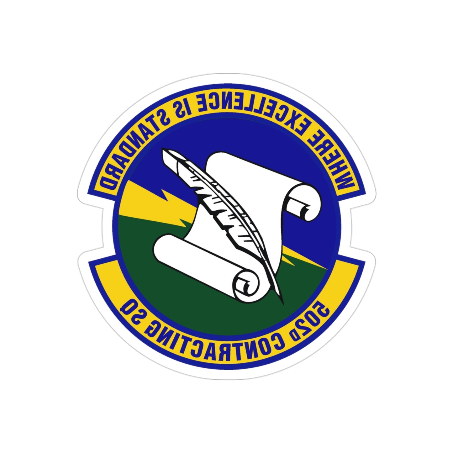 502d Contracting Squadron (U.S. Air Force) REVERSE PRINT Transparent STICKER-3" × 3"-The Sticker Space