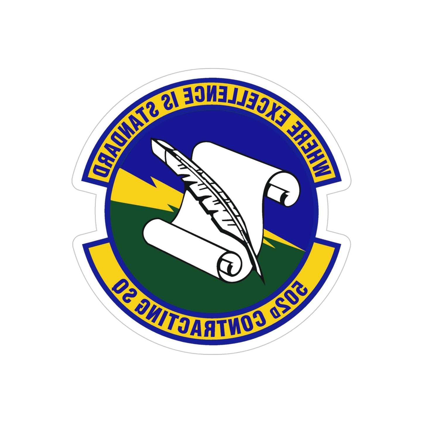 502d Contracting Squadron (U.S. Air Force) REVERSE PRINT Transparent STICKER-5" × 5"-The Sticker Space