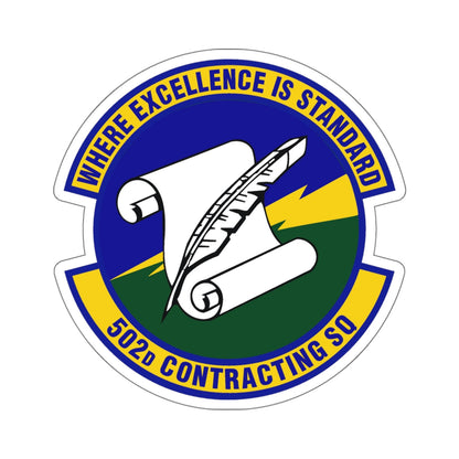 502d Contracting Squadron (U.S. Air Force) STICKER Vinyl Die-Cut Decal-White-The Sticker Space