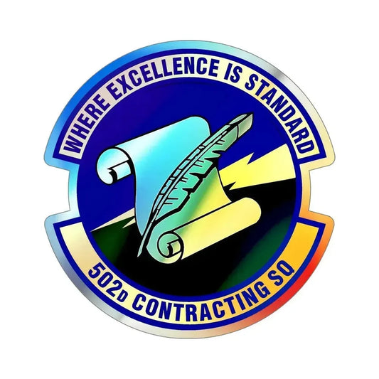 502d Contracting Squadron (U.S. Air Force) Holographic STICKER Die-Cut Vinyl Decal 6 Inch Holographic - The Sticker Space