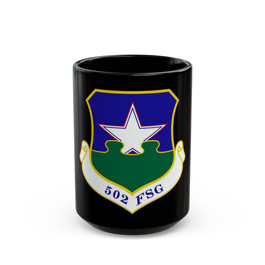 502d Force Support Group (U.S. Air Force) Black Coffee Mug-15oz-The Sticker Space