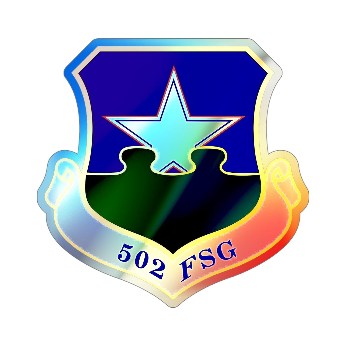 502d Force Support Group (U.S. Air Force) Holographic STICKER Die-Cut Vinyl Decal-4 Inch-The Sticker Space