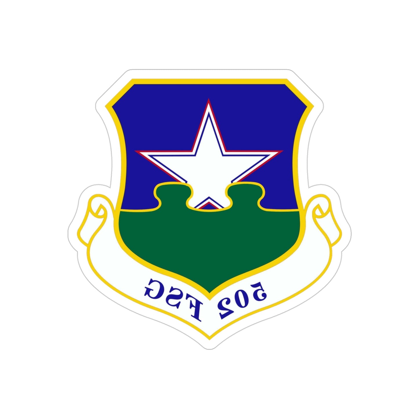 502d Force Support Group (U.S. Air Force) REVERSE PRINT Transparent STICKER-4" × 4"-The Sticker Space