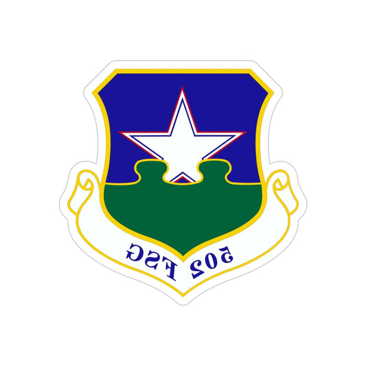 502d Force Support Group (U.S. Air Force) REVERSE PRINT Transparent STICKER-6" × 6"-The Sticker Space