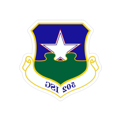 502d Installation Support Group (U.S. Air Force) REVERSE PRINT Transparent STICKER-2" × 2"-The Sticker Space