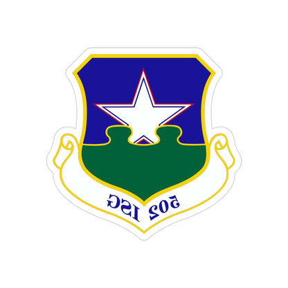 502d Installation Support Group (U.S. Air Force) REVERSE PRINT Transparent STICKER-4" × 4"-The Sticker Space