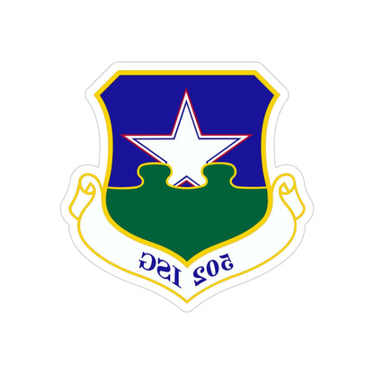 502d Installation Support Group (U.S. Air Force) REVERSE PRINT Transparent STICKER-5" × 5"-The Sticker Space