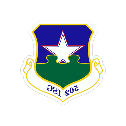 502d Installation Support Group (U.S. Air Force) REVERSE PRINT Transparent STICKER-6" × 6"-The Sticker Space