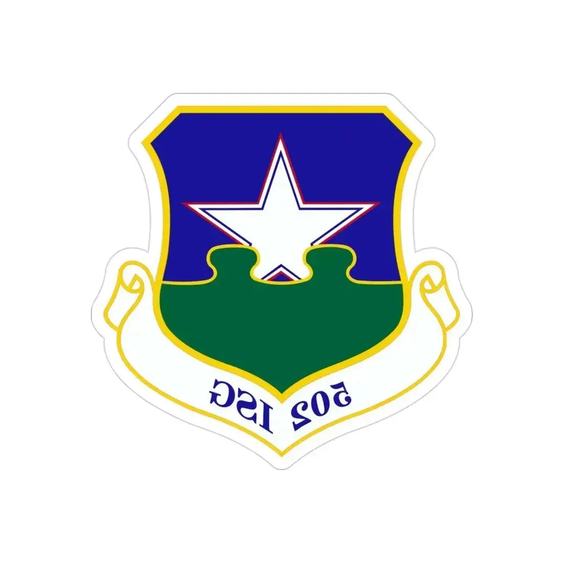 502d Installation Support Group (U.S. Air Force) REVERSE PRINT Transparent Die-Cut STICKER 3 Inch Die-Cut Transparent - The Sticker Space