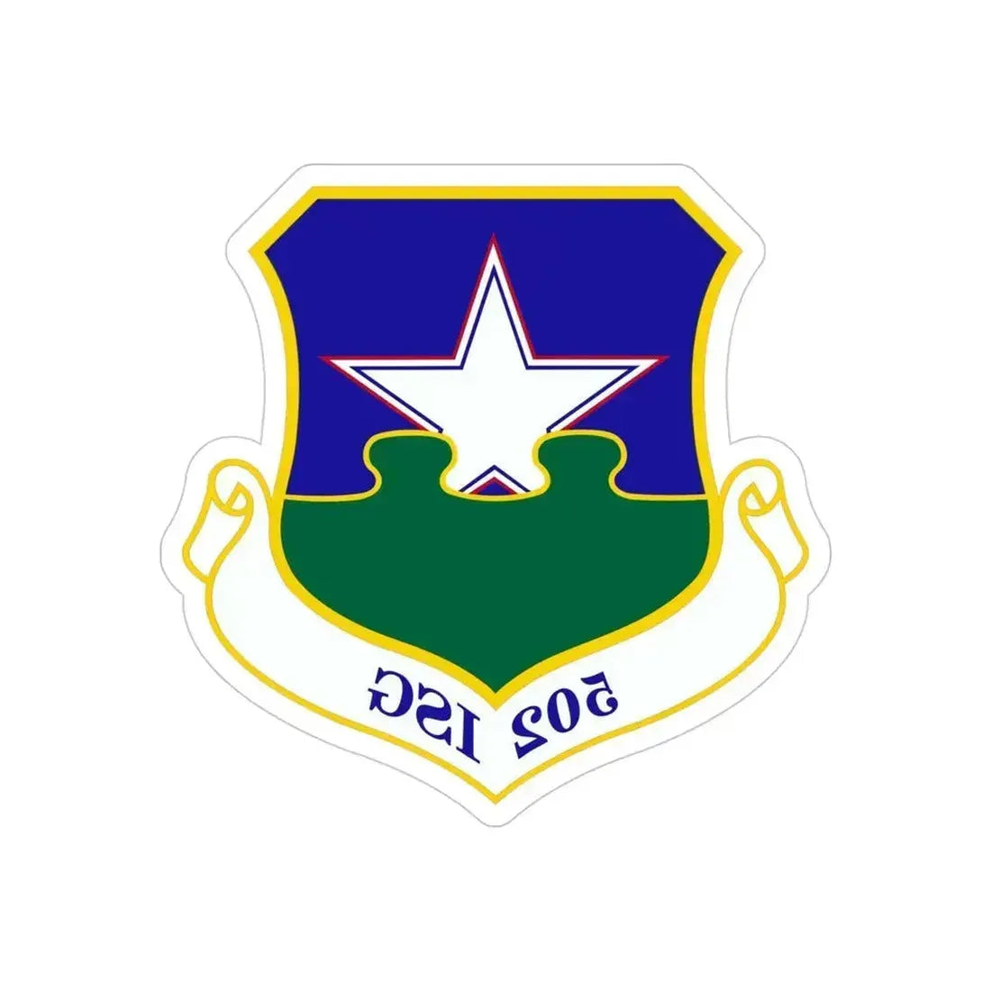 502d Installation Support Group (U.S. Air Force) REVERSE PRINT Transparent Die-Cut STICKER 4 Inch Die-Cut Transparent - The Sticker Space