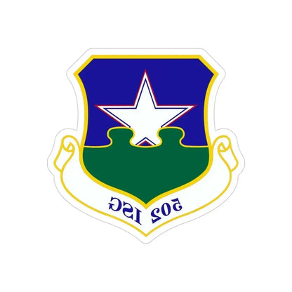 502d Installation Support Group (U.S. Air Force) REVERSE PRINT Transparent Die-Cut STICKER 4 Inch Die-Cut Transparent - The Sticker Space