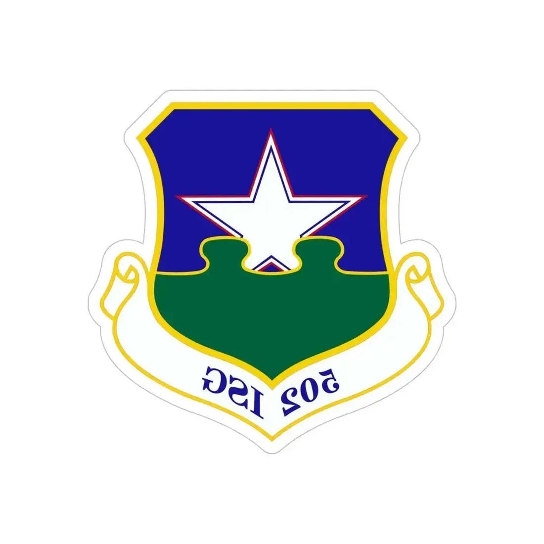 502d Installation Support Group (U.S. Air Force) REVERSE PRINT Transparent Die-Cut STICKER 5 Inch Die-Cut Transparent - The Sticker Space