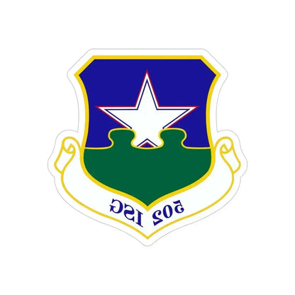 502d Installation Support Group (U.S. Air Force) REVERSE PRINT Transparent Die-Cut STICKER 5 Inch Die-Cut Transparent - The Sticker Space