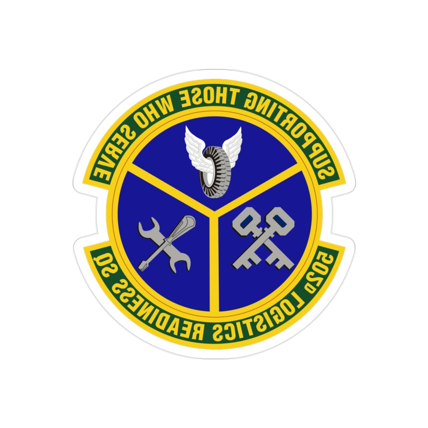 502d Logistics Readiness Squadron (U.S. Air Force) REVERSE PRINT Transparent STICKER-2" × 2"-The Sticker Space