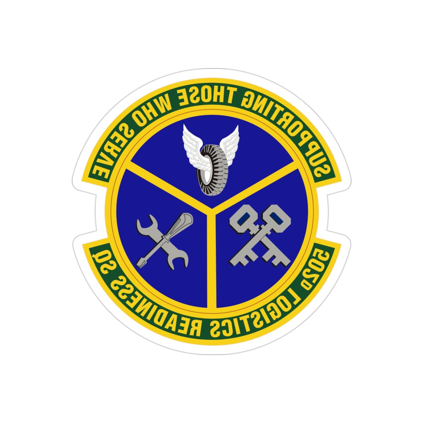 502d Logistics Readiness Squadron (U.S. Air Force) REVERSE PRINT Transparent STICKER-3" × 3"-The Sticker Space