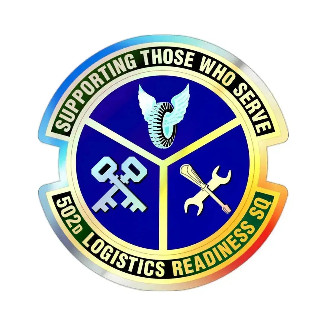502d Logistics Readiness Squadron (U.S. Air Force) Holographic STICKER Die-Cut Vinyl Decal 2 Inch Holographic - The Sticker Space