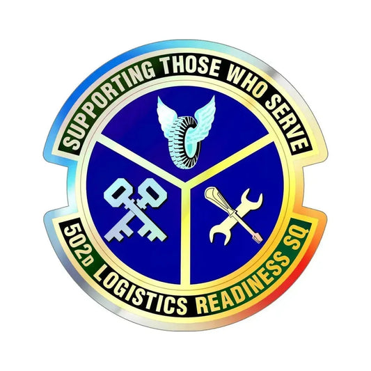 502d Logistics Readiness Squadron (U.S. Air Force) Holographic STICKER Die-Cut Vinyl Decal 6 Inch Holographic - The Sticker Space