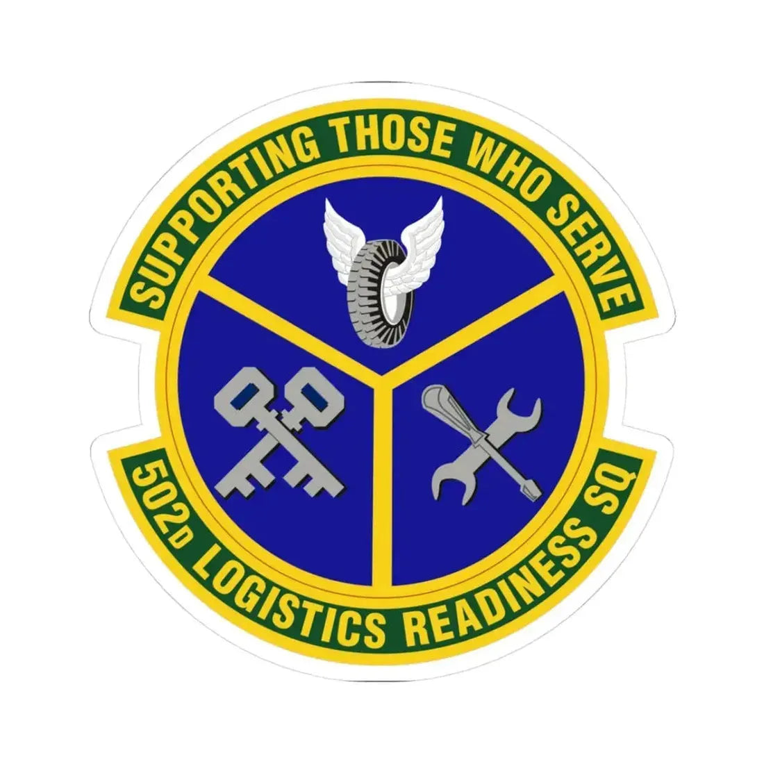 502d Logistics Readiness Squadron (U.S. Air Force) STICKER Vinyl Kiss-Cut Decal 3 Inch White - The Sticker Space