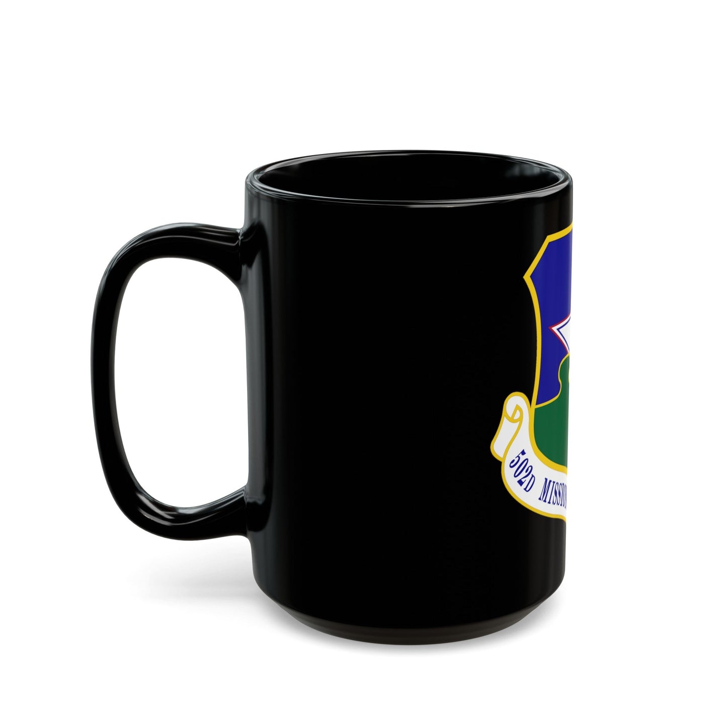 502d Mission Support Group (U.S. Air Force) Black Coffee Mug-The Sticker Space