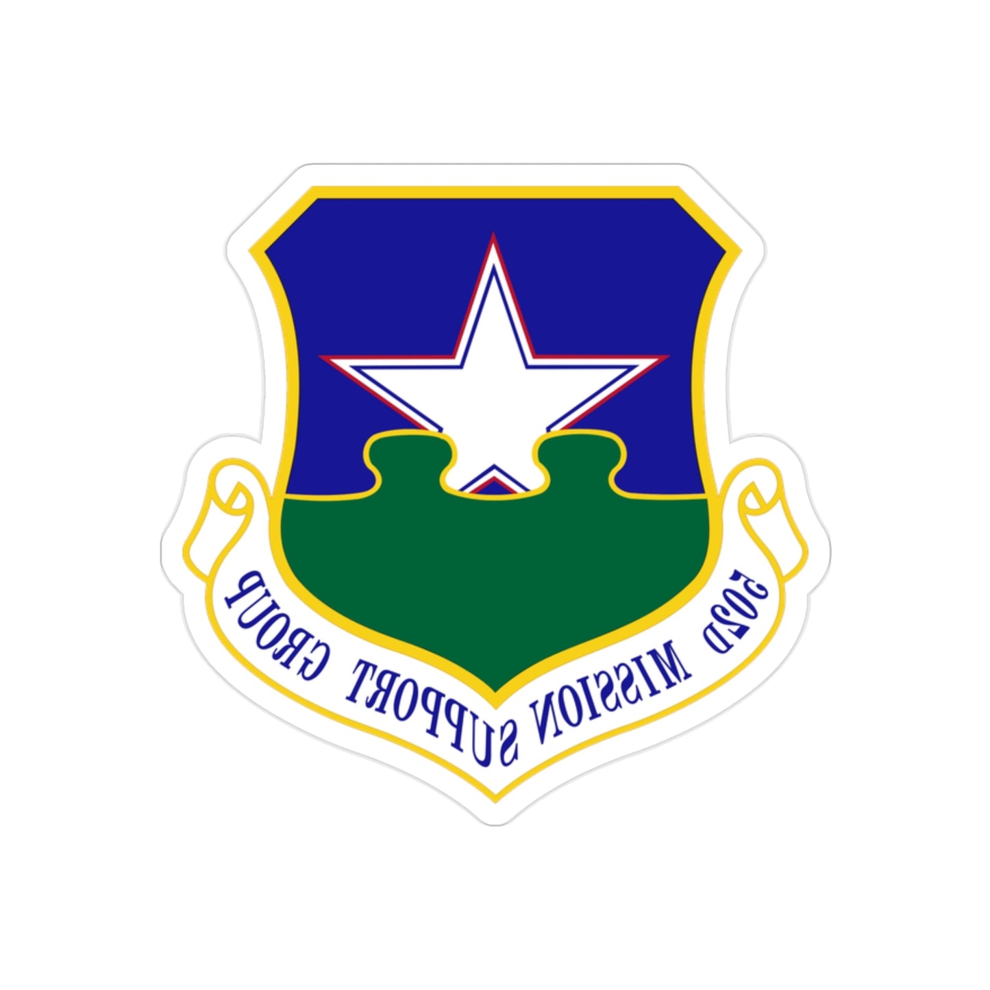 502d Mission Support Group (U.S. Air Force) REVERSE PRINT Transparent STICKER-2" × 2"-The Sticker Space