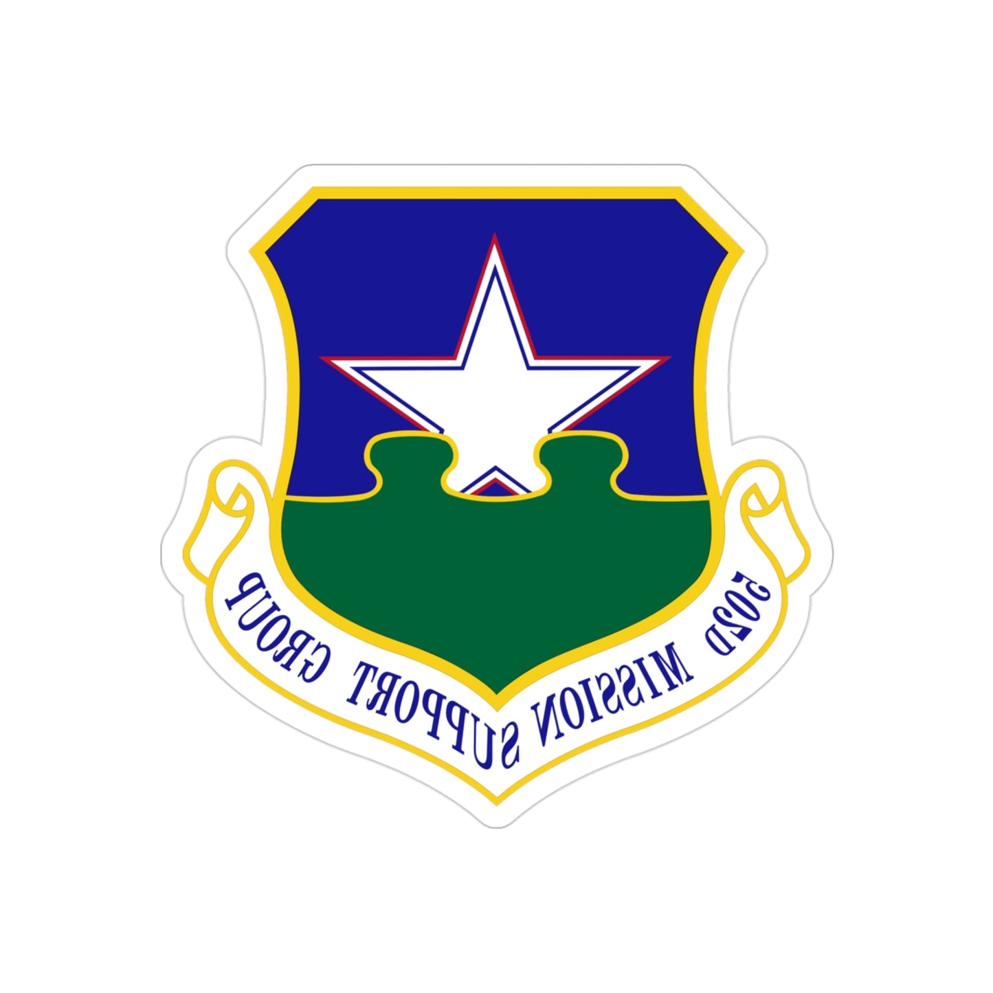 502d Mission Support Group (U.S. Air Force) REVERSE PRINT Transparent STICKER-3" × 3"-The Sticker Space