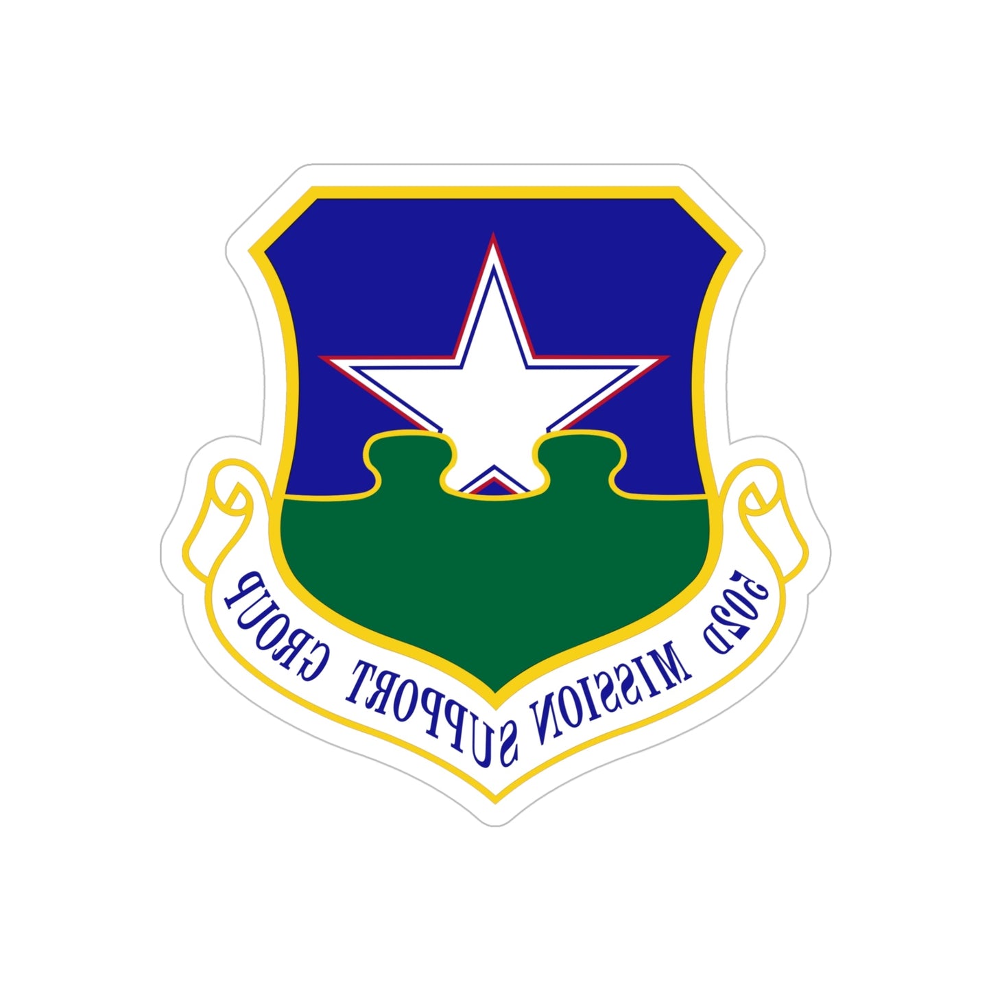 502d Mission Support Group (U.S. Air Force) REVERSE PRINT Transparent STICKER-5" × 5"-The Sticker Space